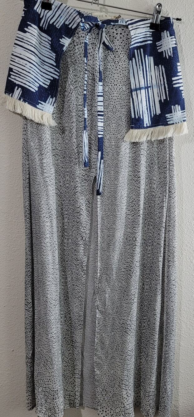 Stevie May Ikat Maxi Skirt XS New With Tags High Slit Lightweight Boho Chic